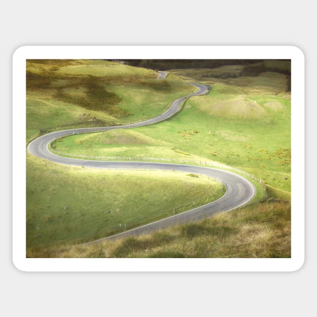 A Winding Road, Derbyshire Sticker by rosedew